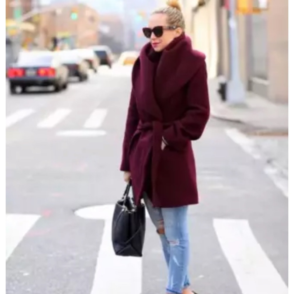 NWT Trina Turk Wool Alpaca Belted Wrap Coat Size 4